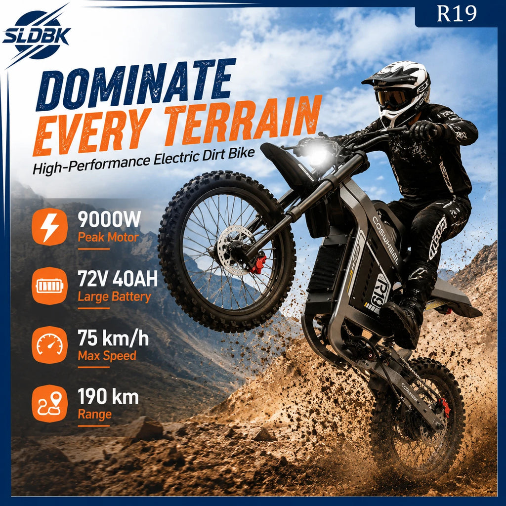 Electric Dirt Bike for Adults 9000W Motor Electric Motorcycle New In 50 MPH High-Speed E-bike Battery 72V 40AH Off-Road E Bike
