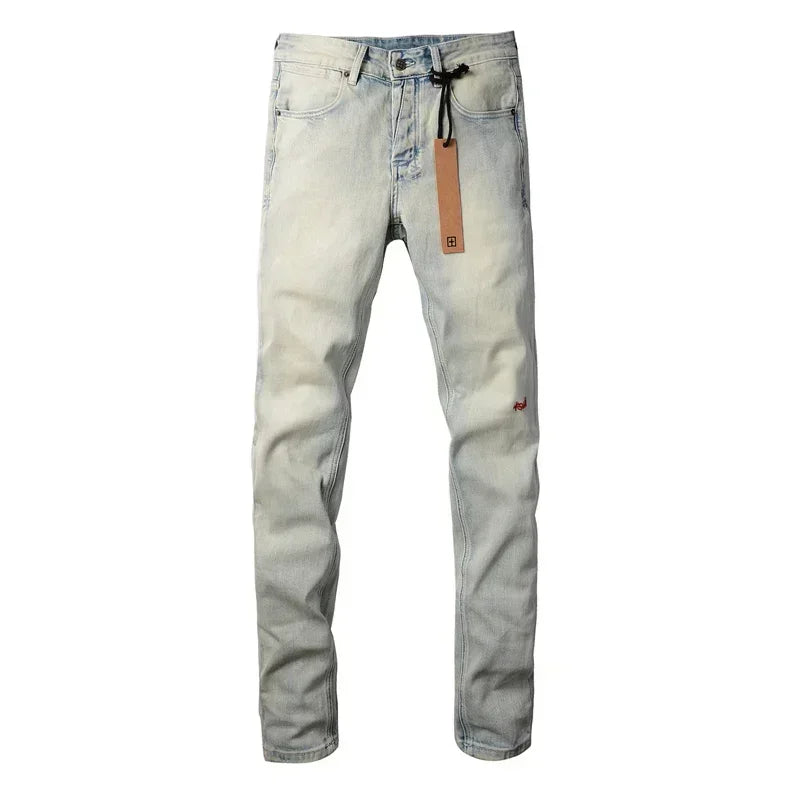 2025 KSUBI Men Personality Multi-style Low Rise Elastic Skinny Denim Pants American Style Ripped Trousers Jeans