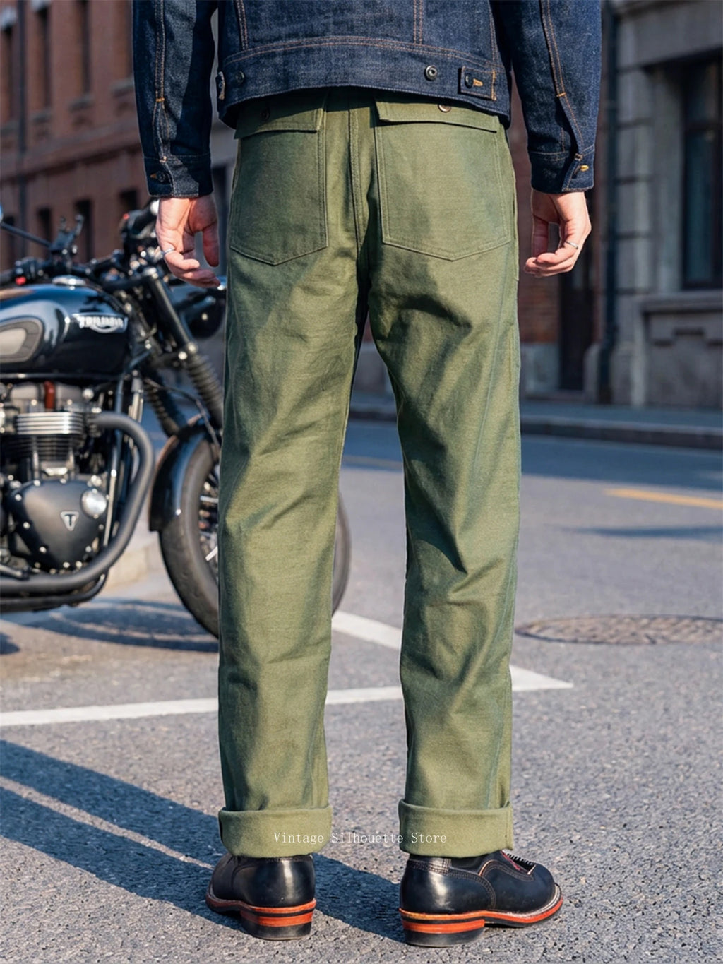 Red Tornado 15oz Heavyweight Cotton Sateen OG-107 Fatigue Pants Vintage Military Style Men's Casual Trousers