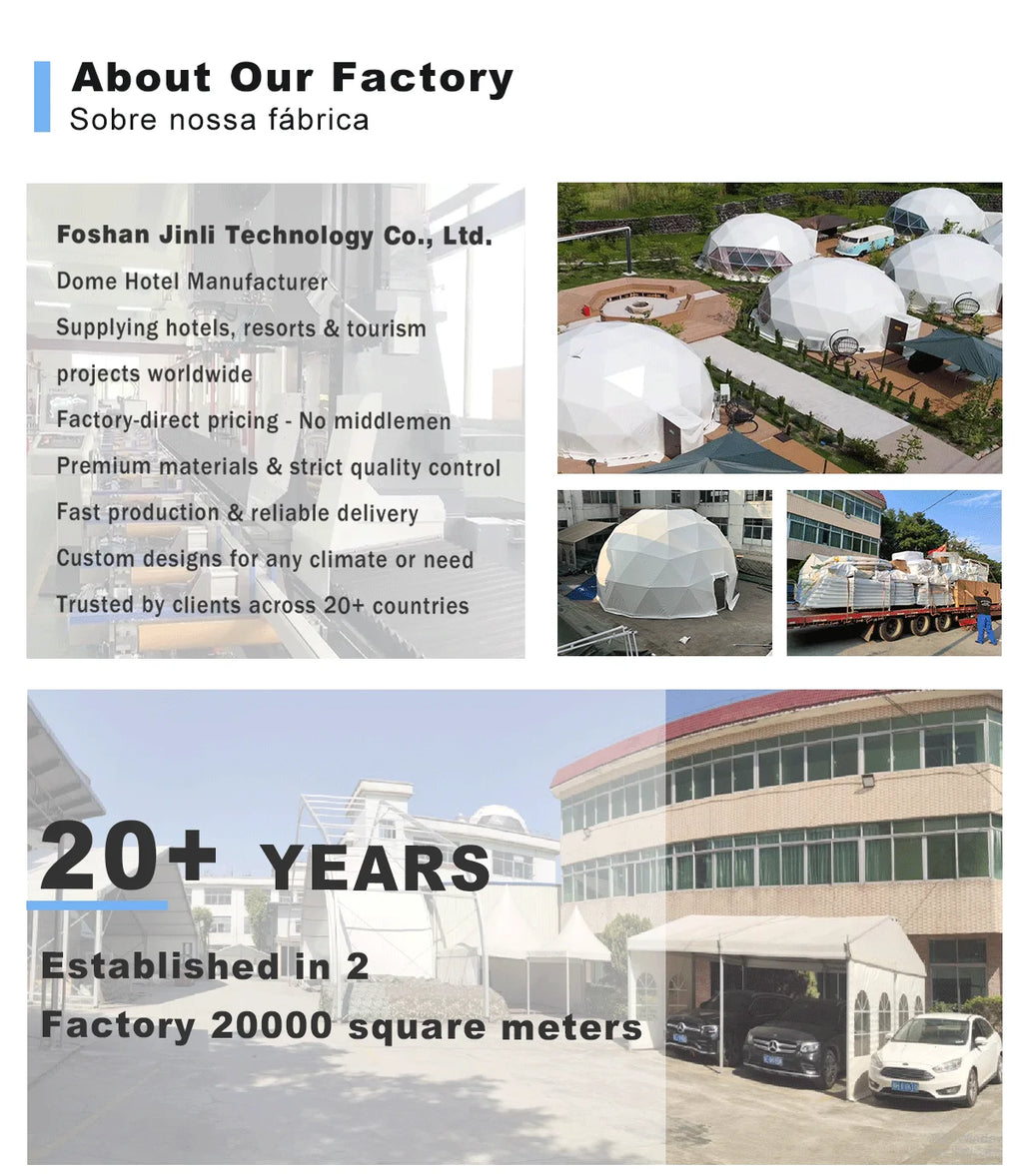 Luxury Glamping Round Outdoor Geodesic Dome Transparent Starry Sky Luxury Hotel Dome Leisure nd Resort Resort Vacation