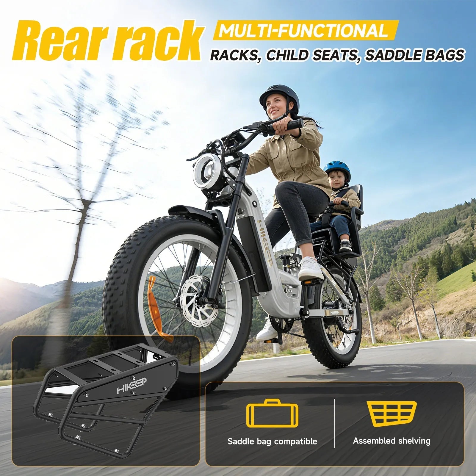 1500W Peak Electric Bike 48V 25Ah 26" Commuter E-Bike 30MPH Fat Tire bike