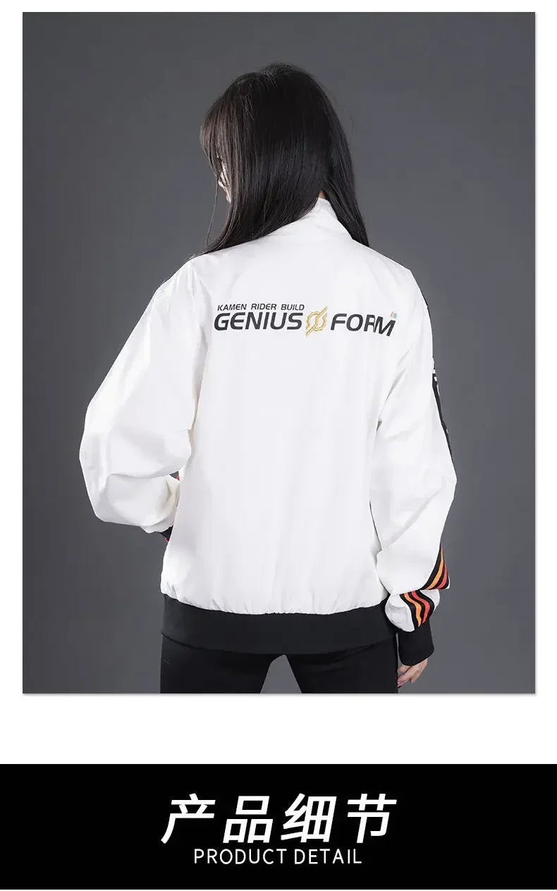 Original Kamen Rider Co-branded Genius Form Jacket Build 2 Dimensional White Anime Jacket