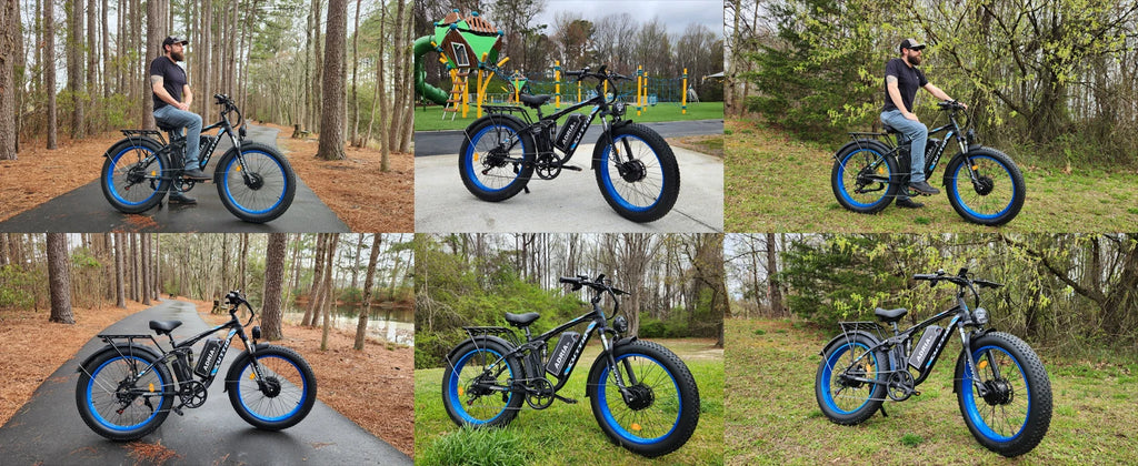 26 Dual Motor Electric Bike for Adults, 5000W Peak 210NM 40-46MPH Fast E-Bike, 52V 25AH Motorcycle, 32-90 Miles, 26