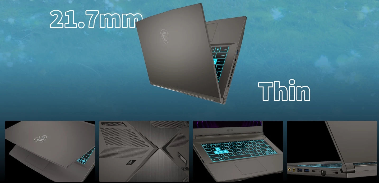 MSI Laptop Thin 15 B12V - 12U 15.6" CPU I7 NVIDIA Geforce RTX 4050 4060 4060Ti 16GB DDR5 512GB NVMe SSD 144Hz FHD Gaming Laptop