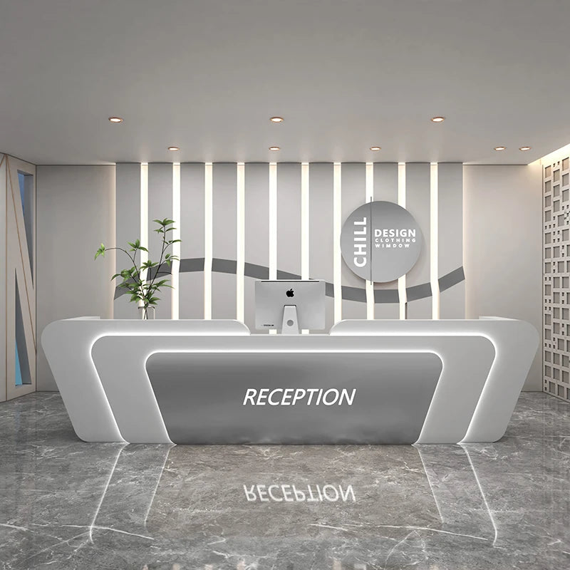 Italian Minimalist Checkout Counter Nordic Luxury Beauty Salon Medical Reception Desks Training Institution Office Furniture FYR
