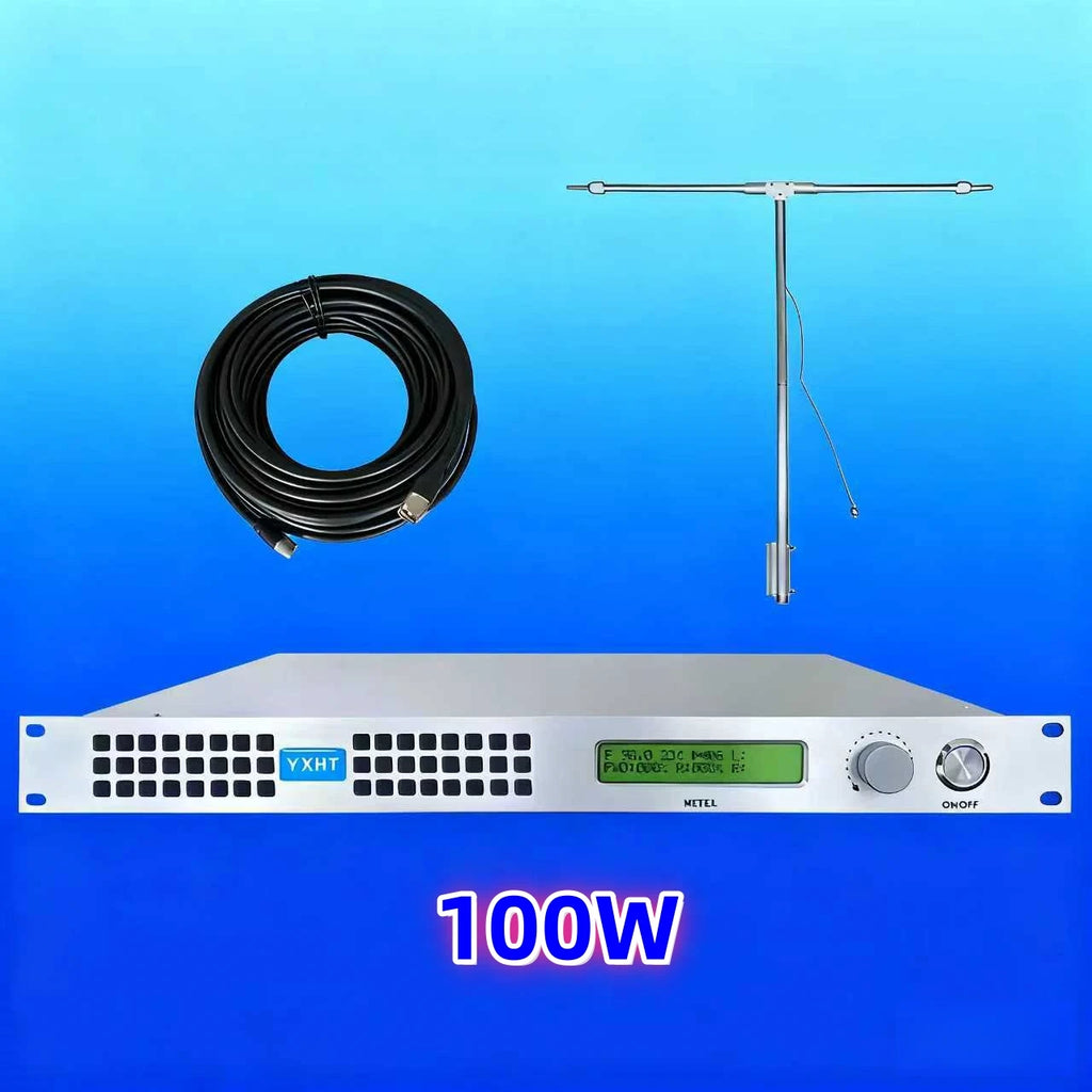 110V/220V YXHT-100W FM Transmitter, Stable Performance, Energy-Saving, Low Noise, MPX Input for Radio Broadcast, Hotel Lobby