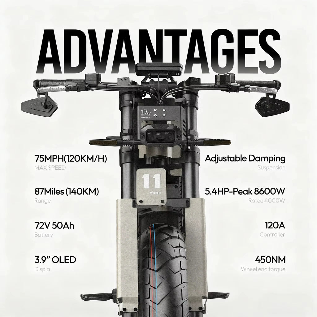 SLDBK Electric Motorcycles 8600W Peak Electric Bike New Adult Off Road Ebike Electric Dirt Bike 72V50AH Lithium Battery E-bike