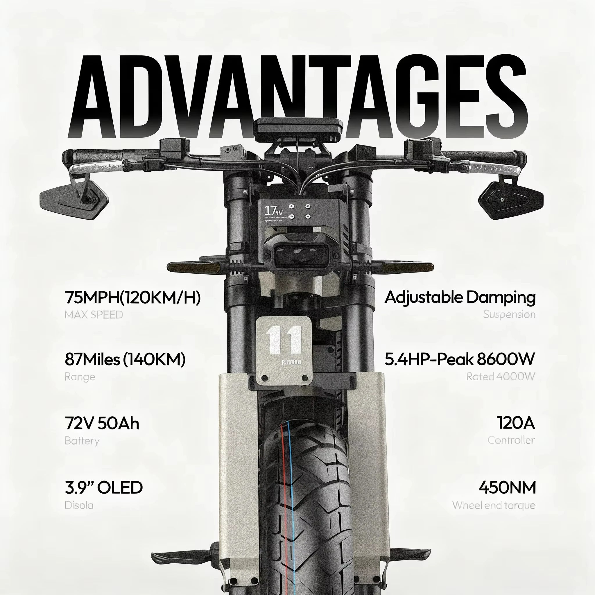SLDBK Electric Motorcycles 8600W Peak Electric Bike New Adult Off Road Ebike Electric Dirt Bike 72V50AH Lithium Battery E-bike