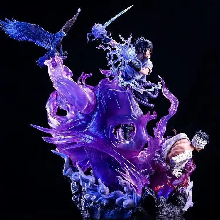 40cm New NARUTO Anime Figure Uchiha Sasuke Peripheral PVC Model Scene Statue Desktop Decoration Ornaments Birthday Gifts Toys