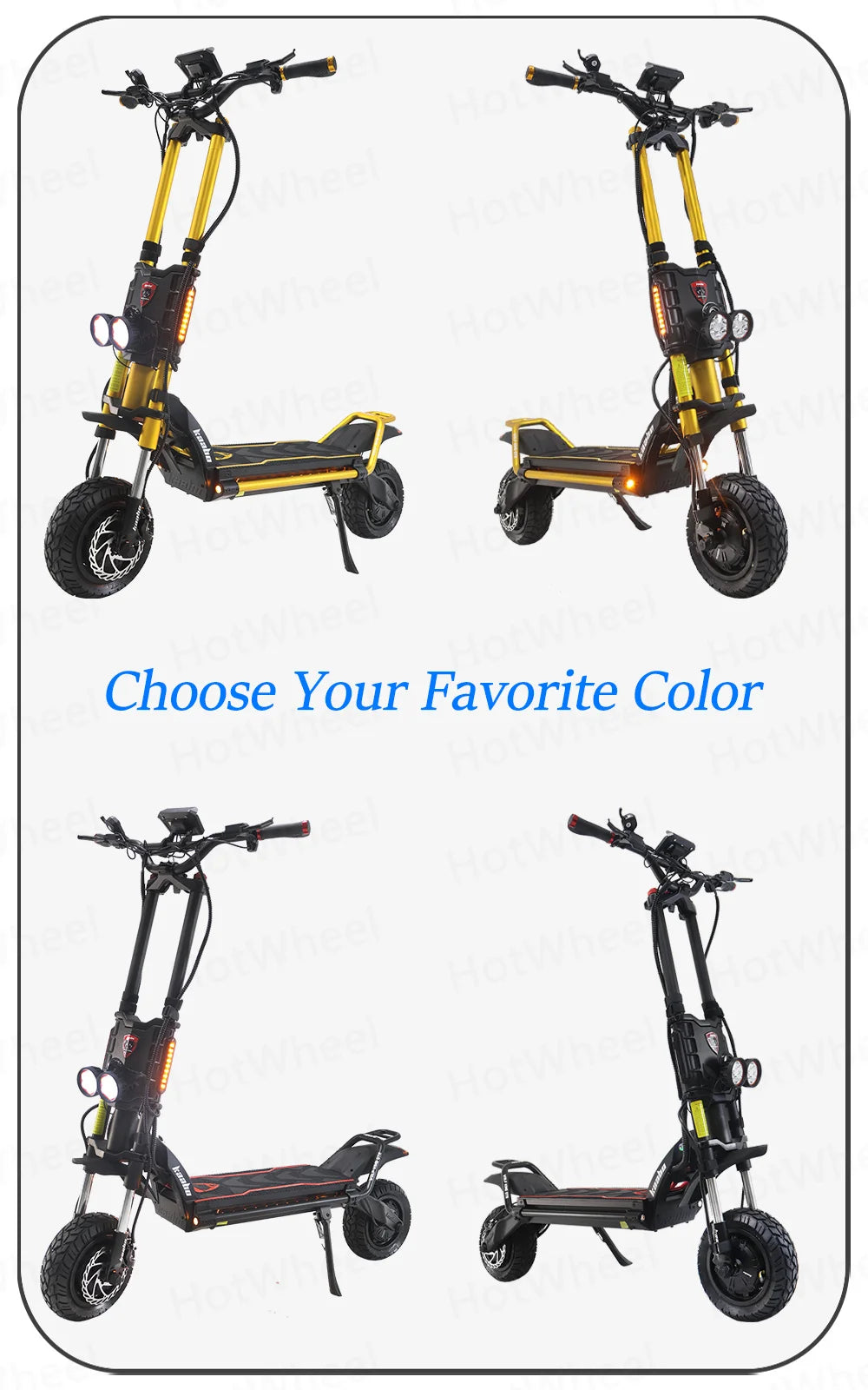 KB Wolf King GTR Max Electric Scooter 2000W*2 Motor 72V 40Ah Battery 2in1 FOC Controller Central Display 12inch Vacuum CST Tire