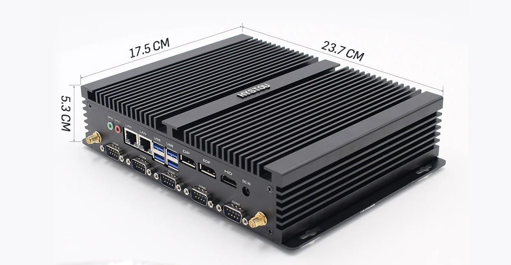Hystou Industrial Mini Desktop PC i5 8250U i7 8550U Three Displays LPT Printing Port 8USB Tiny Computer Factory Lower Price