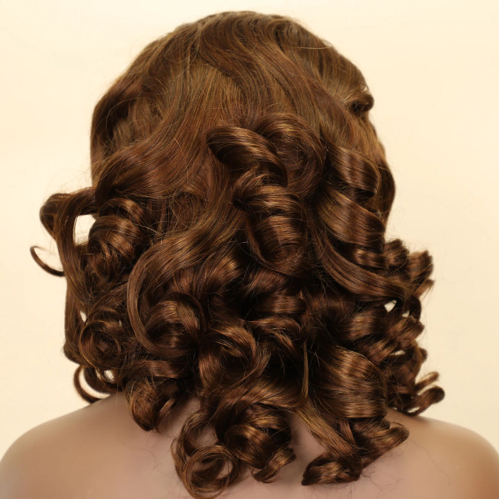 Romance Wave 13x4 Lace Frontal Human Hair Wig #4 Brown Colored Loose Wavy Transparent Lace Front Wigs For Black Women PrePlucked