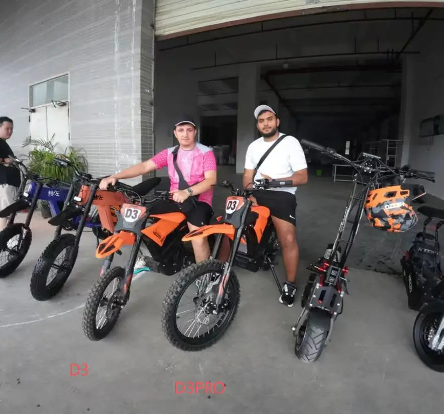 HEZZO D3 60V 3500W Electric Dirt Bike For Teens - 50MPH With Hydraulic Brake Vibrant Orange High Performance Motocross E-Bike