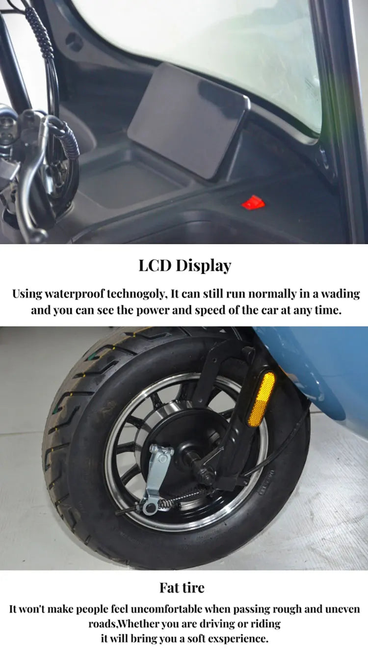 China Manufacturer Factory Price 800W Electric Tricycle for Adults, Passenger Electric Three Wheels Bike