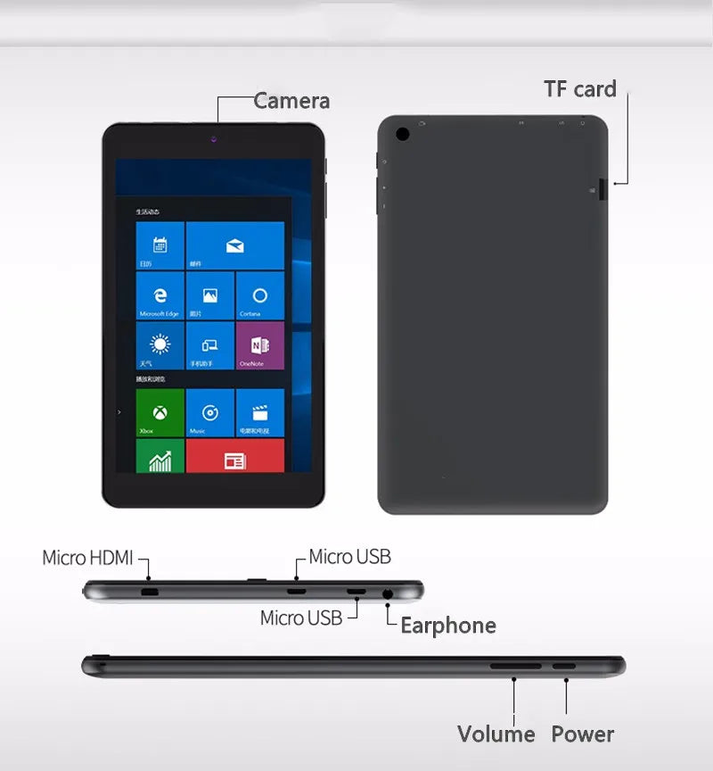 Tablet PC 8 INCH  Windows 10 Tablet PC CPU 2GDDR RAM 32GROM 64 Bit System Z8350 WIFI Quad Core  Office Work Dual Cameras SIM