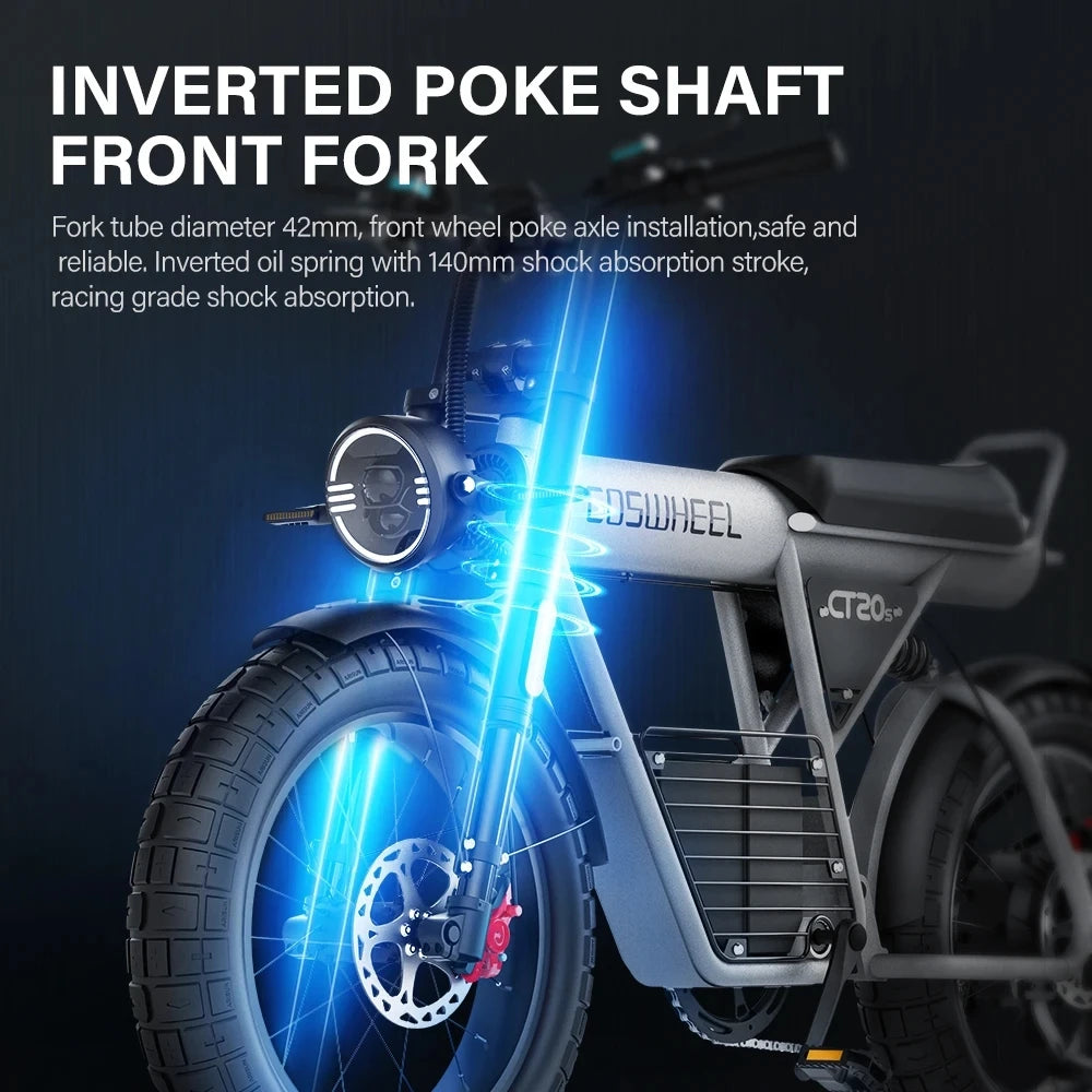 Coswheel GT20S adult E-bike 1500W 48V27.5Ah battery commute Electric Bike,20-inch Fat Tire E-Mountain bike