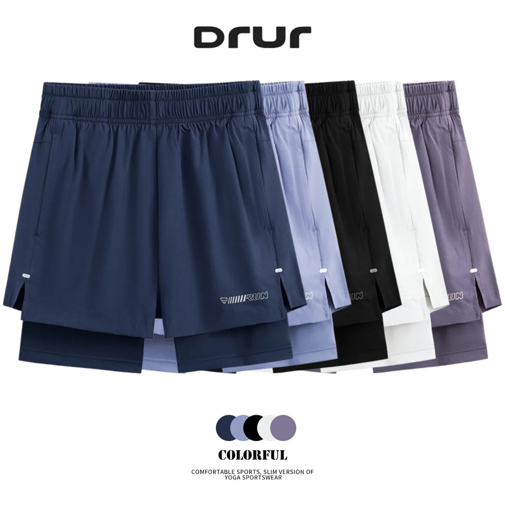 DRUR Women Running Shorts High Waist Quick Dry Gym Yoga 2 in 1 Athletic Shorts With Pocket Summer Workout Short Sportswear New
