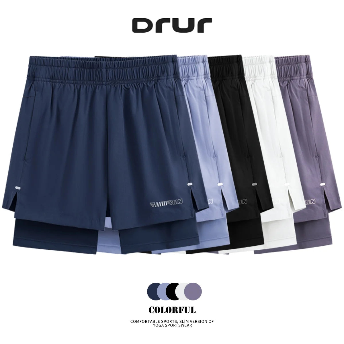 DRUR Women Running Shorts High Waist Quick Dry Gym Yoga 2 in 1 Athletic Shorts With Pocket Summer Workout Short Sportswear New