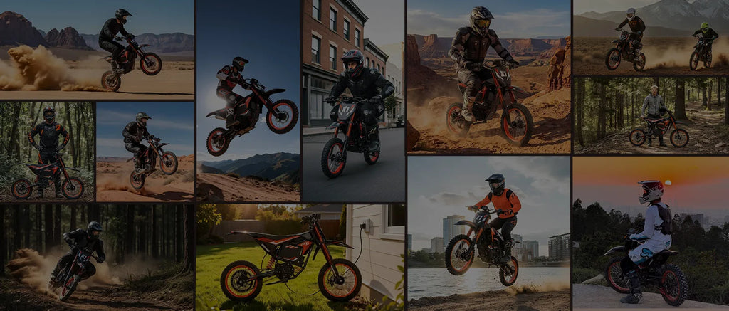 QRONGE X1 Spark Electric Dirt Bike 4500W Peak&Up to 60 Miles 50MPH 60V 28.8Ah Battery E-Bike 14/12" Fat Tire Electric Motorcycle