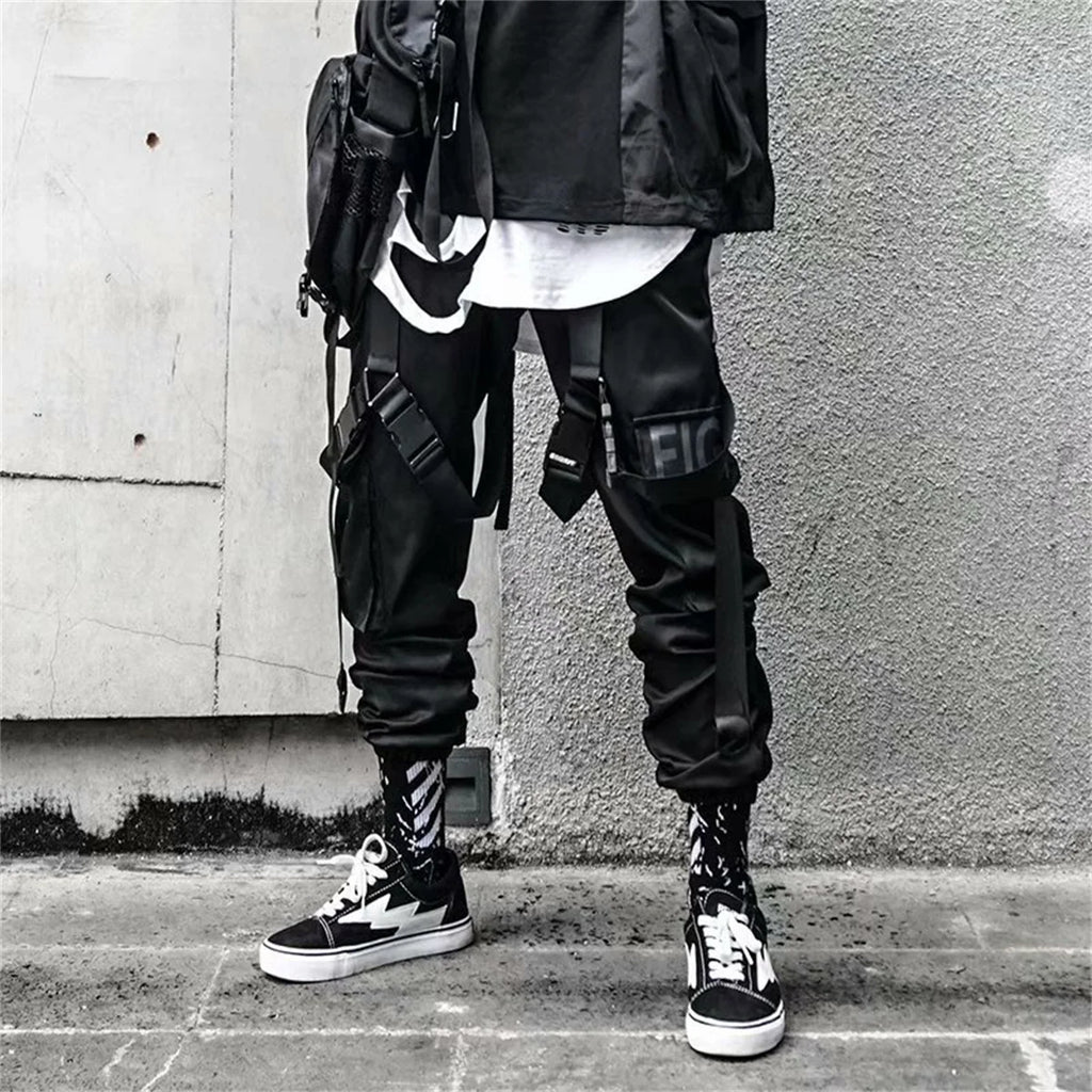 Techwear Cargo Pants Men Y2k Clothes Gothic Punk Harajuku Anime Streetwear Joggers Men's Pants Military Casual Harem Pants