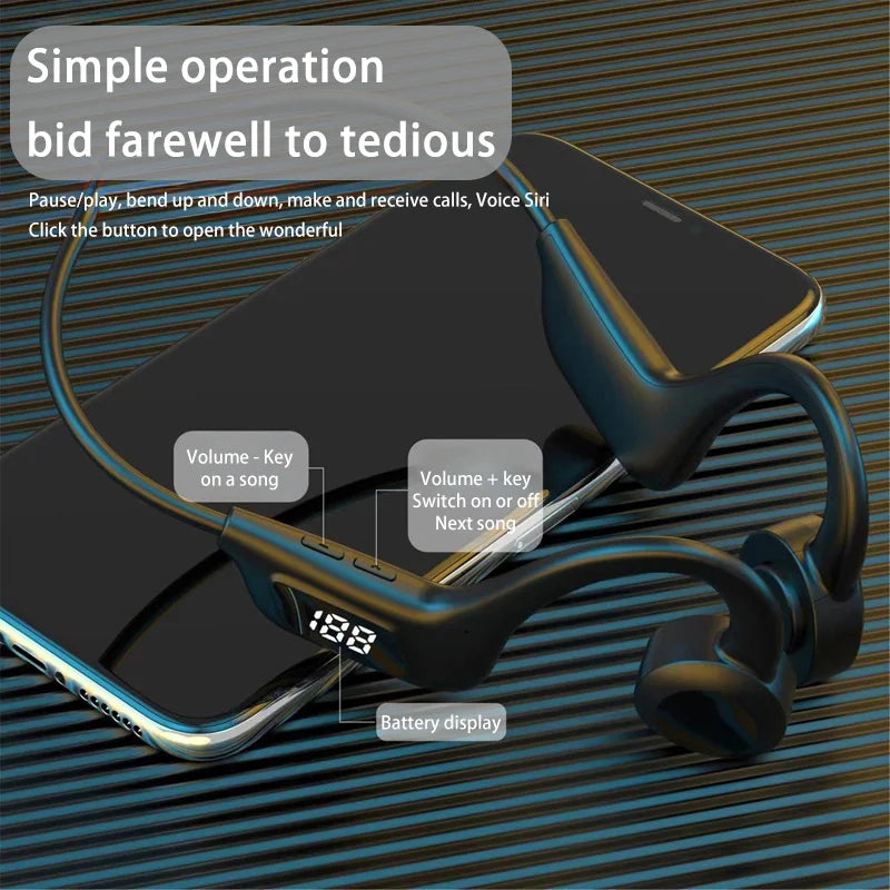 Hot X7 X8 Real Bone Conduction Sport Headphone Wireless Earphone Bluetooth-Compatible Headset Hands-free with Mic for Swimming