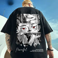 Trendy men's summer new personalized cartoon print breathable and comfortable round neck T-shirt outdoor high street top