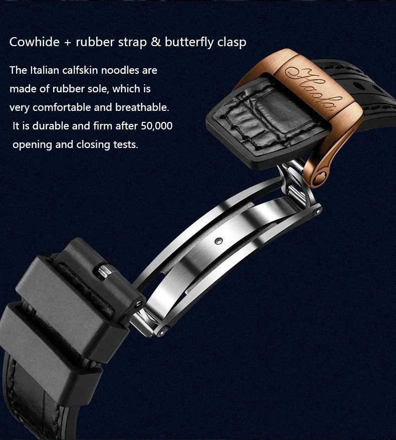 Haofa Manual Tourbillon Movement Watch for man Sapphire Mechanical Bronze Case Carbon Fiber Bezel Mens Watch Day And Night 1915T