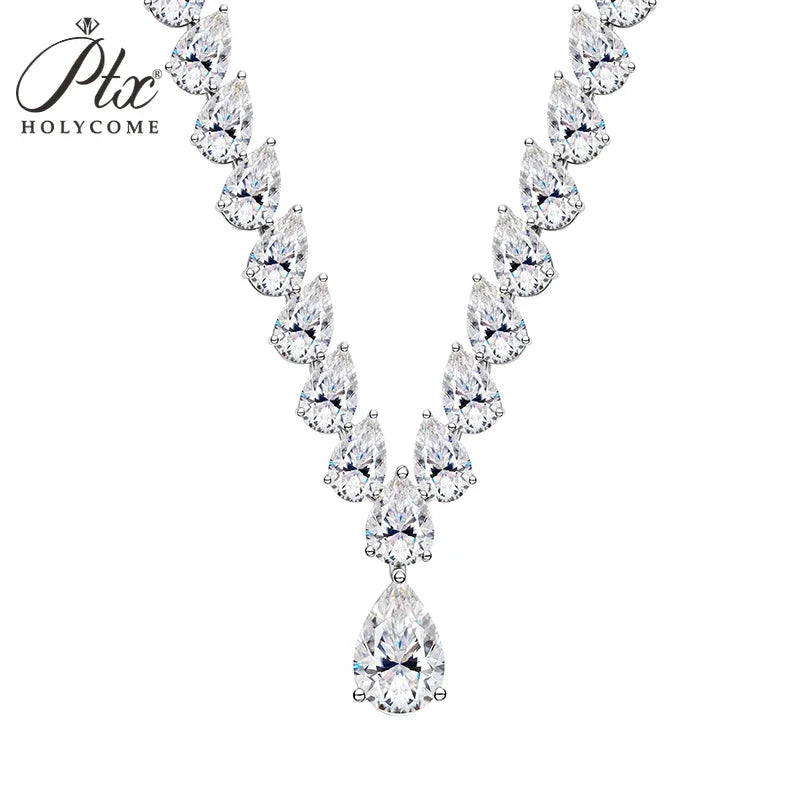 Hip-Hop Tennis Necklace Moissanite Solid 925 Sterling Silver  With GRA D Color for Woman Men Party Anniversary Wedding Jewelry