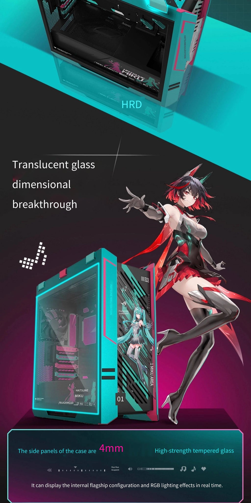 New ROG Strix Helios Gx601S ROJI Mid Tower Support 420mm Cooler ARGB for Gaming CASE Computer Case Only