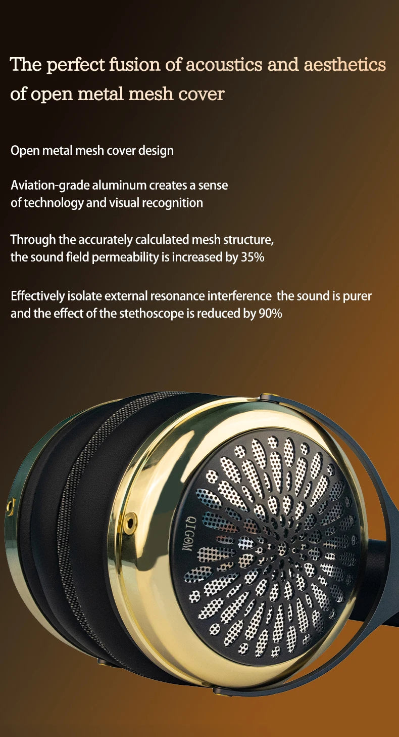 QIGOM Demon Saint 110MM Orthodynamic Planar HIFI Wired Headset Headphone with 3.5mm/4.4mm Replaceable OFC Liz Structural Cable