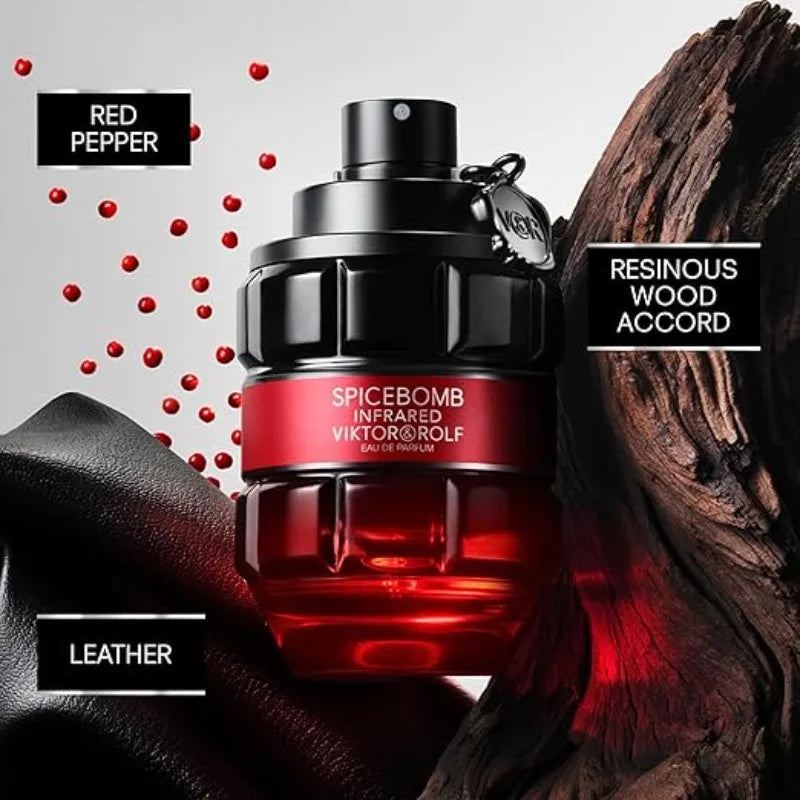 Viktor&Rolf - Spicebomb Infrared Eau De Parfum Woody & Spicy Colonia Para Hombre - Con Notas De Cuero Y Canela 90ML