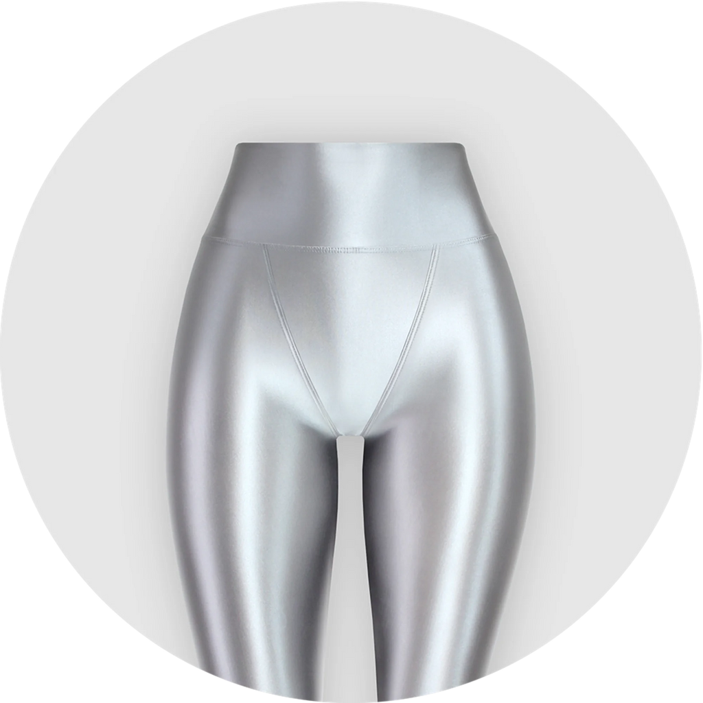 XClocKNYoung satin glossy V-crotch opaque pantyhose shiny wet color tight Leggings high Yoga  glossy pants