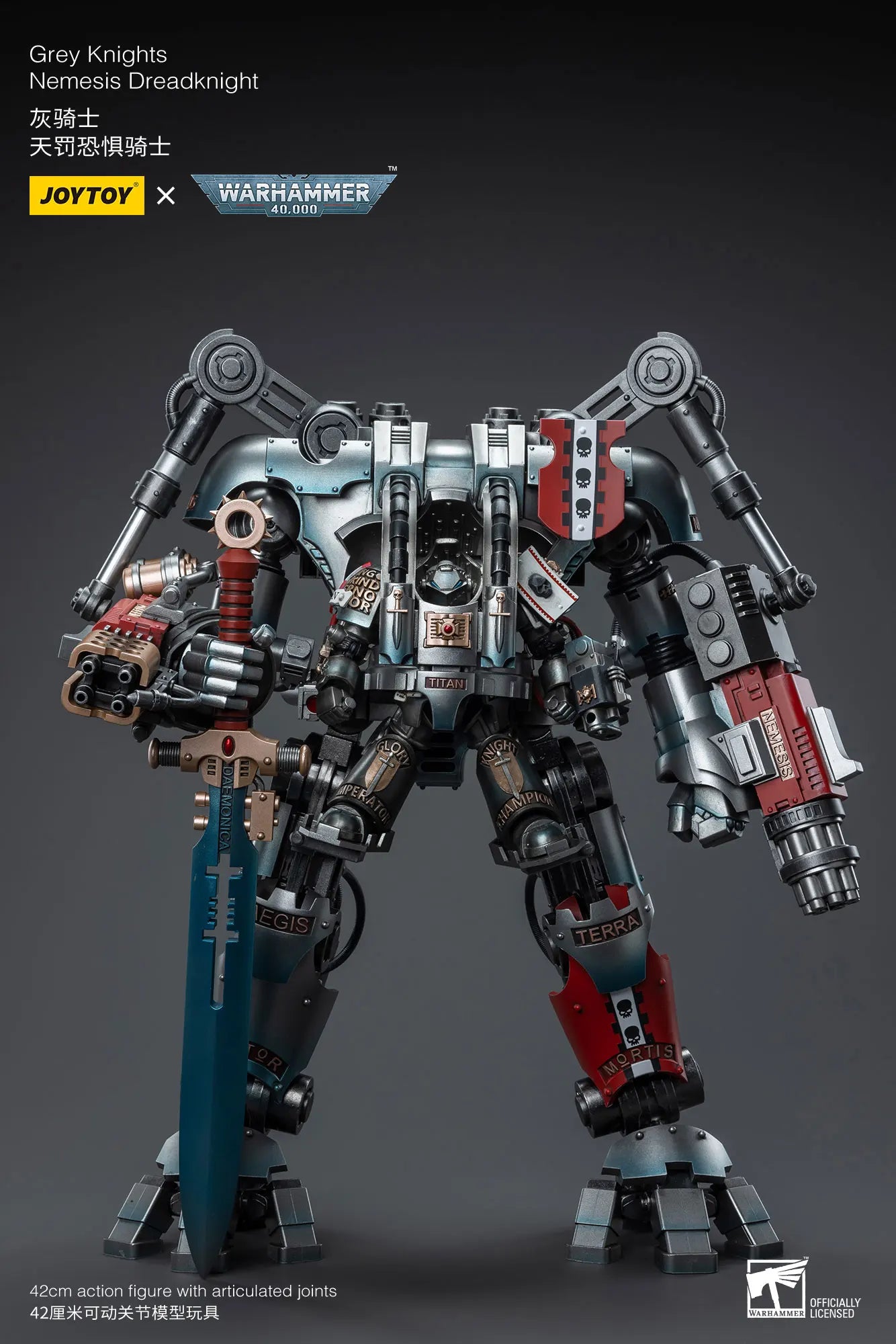 JOYTOY Warhammer40k 1/18 Action Figure Mecha Grey Knight Nemesis Dreadknight Anime Figures Toys Model Gift