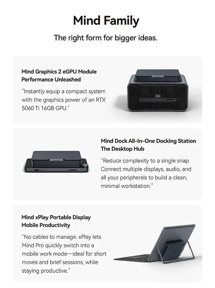 Khadas Mind Pro, AI Mini PC 180 TOPS, Intel Ultra X7 358H, Arc B390, 64GB+2TB, 7.98Wh Battery, Wi-Fi 7, BT 6.0, for Gaming/Offic