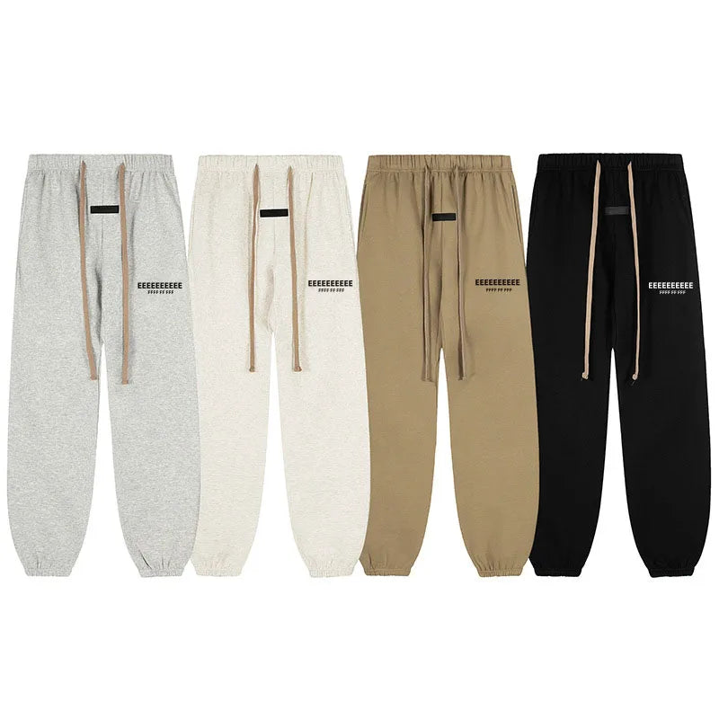 FW25 Double Line Jogging Set Men's Hoodies Luxury Design Front and Rear Silicone Letter Hoodies High Street Couple Pullover Set