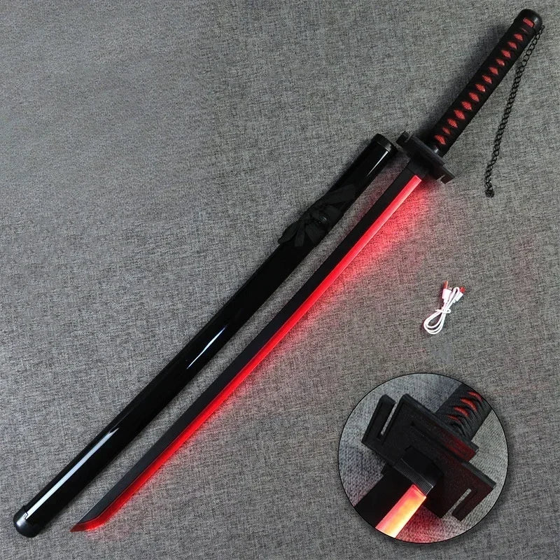Luminous Bleach Katana Led Light Rukia Sword Anime Ichigo Cosplay Prop Ninja Knife Real Japanese Katana Bright Samurai Sabre Toy