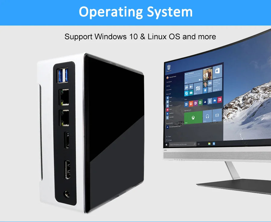 Mini PC Intel Core I7 10870H 10th Dual Lan HD DP1.2 Windows 10 Home Office Business Gaming Desktop Computer 16G DDR4 1TB NVME