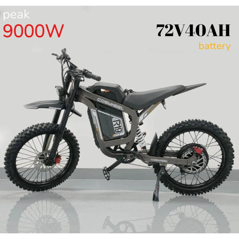 Coswheel R19 Motorcycles PEAK 9000W motor Electric bike72V 40AH Battery 96km/h Electric Bicycle 120N.M Torque off-road E-bike