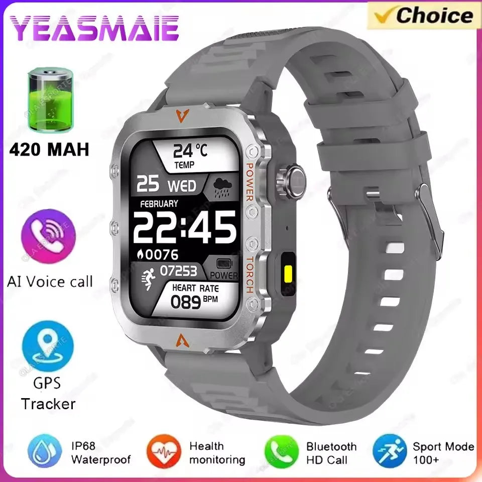 SmartWatch Men Militray Outdoor Sport GPS Fitness Tracker Heart Rate Smart Watch Waterproof New