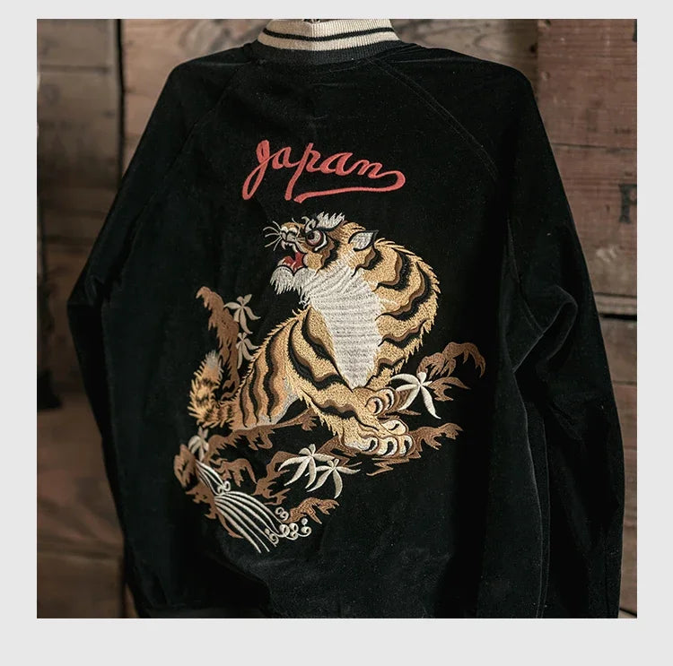 Non Stock Suka Reversible Souvenir Jacket Embroidered Sukajan Baseball Outerwear