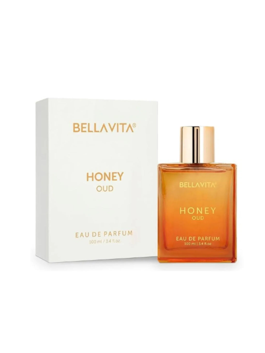 BellaVita Honey OUD Perfume for Women & Men 100ml | Vanilla, Bergamot & Patchouli Notes | Long-Lasting Arabian Unisex Perfumes