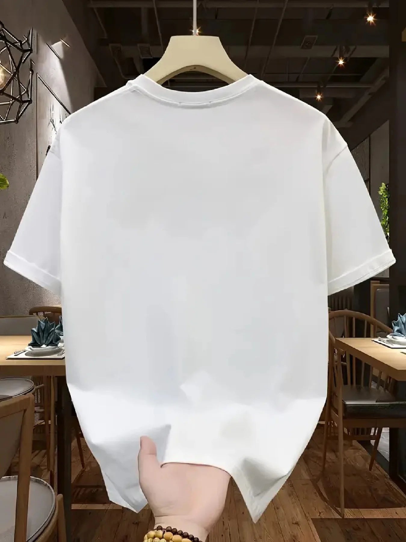 Men's 100% pure cotton fashionable casual loose Italian style Milan letter printed round neck short sleeved T-shirt top