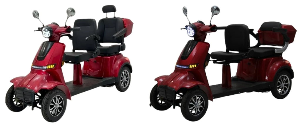 Factory Hot Selling New Design Two Seat Four-Wheeled Electric Mobility Scooter Travel Together with 60V20AH Lithium Battery for