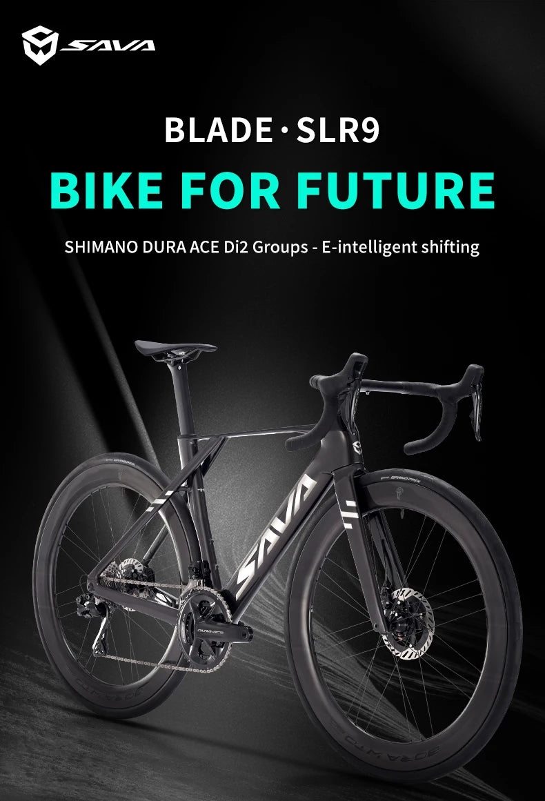 SAVA SLR9 Premium Bicycle Full Carbon Fiber E-Shift Road Bike 24 Speed with SHIMAN0 DURA-ACE 9270 Di2 Kit