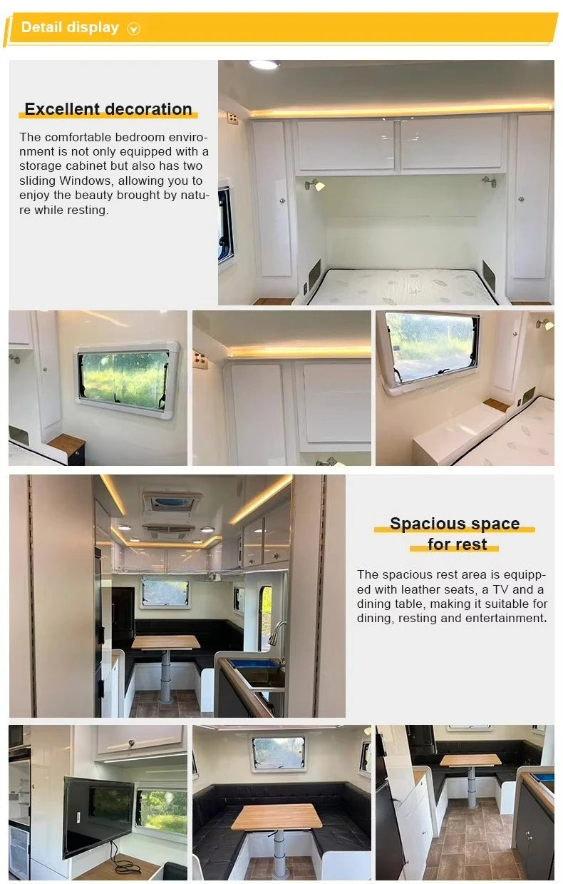 Customized Off Road Small Family Camping Caravan RV Camper Trailer With Toilet Reliable For Outdoor Camping Trips