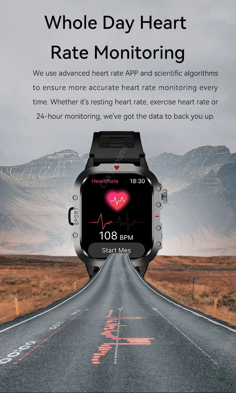2026 New SmartWatch Men For Women Militray Outdoor GPS Tracker Sport Watches Heart Rate Sleep Waterproof Smart Watch IOS Android
