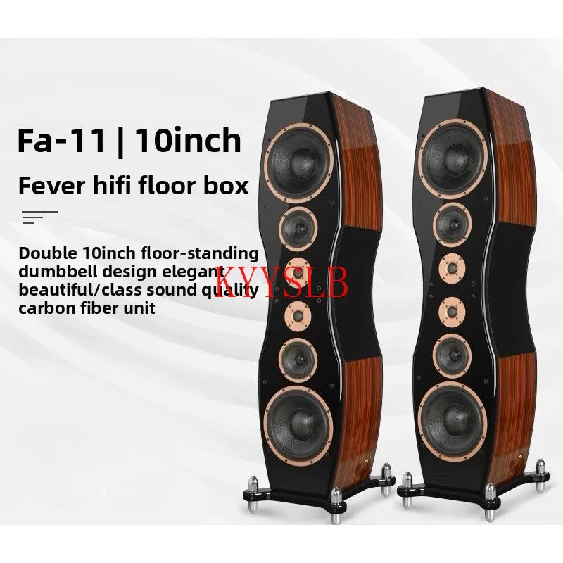 400W Dual 10-inch High-power Floor-standing Speakers Carbon Fiber Units High-fidelity Passive Speakers Home Front Audio 4ohm
