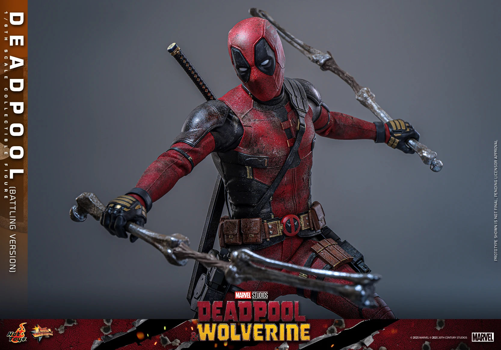 New Original Marvel Deadpool Wolverine MMS782 Battle Damage Version Action Figure Toys Gifts Collection