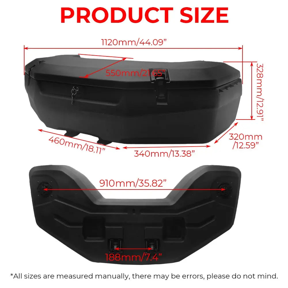 30L Cargo Storage Box Lockable Rear Trunk Rack Bin For Can-am Outlander PRO Max 500 700 Maverick R X RS MAX 2024-26 ATV UTV