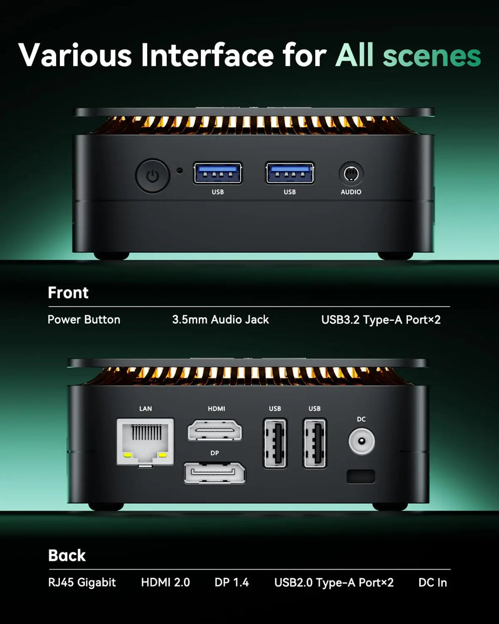 ACEMAGIC Mini PC AMD Ryzen 3 3250U 8GB RAM 256GB SSD Windows 11 Pro Dual 4K HDMI DP Small Desktop Computer Low Power Silent Home
